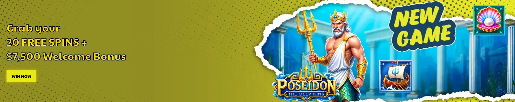welcome offer and new game banner