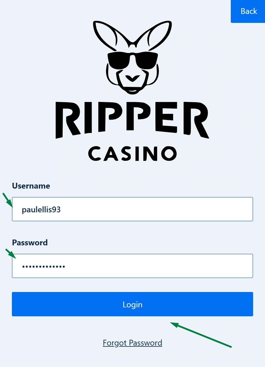 Ripper Casino Login Process
